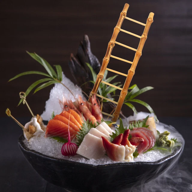 Barca da servizio sushi vassoi di legno scala di bambù sashimi pianta casa