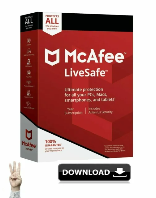 McAfee LiveSafe 2024 Unlimited Device 1 Year GLOBAL Key - No CD