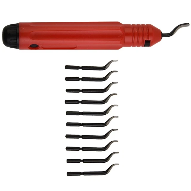 Outil D'Ébavurage Pro + 10 Lames HSS - Pour Métal, Plastique, PVC, Impression 3D - Poignée Aluminium Ergonomique