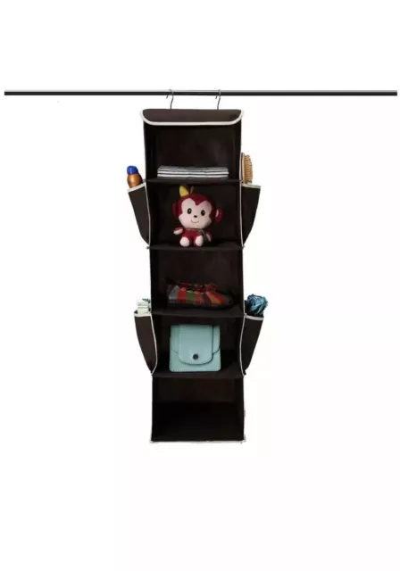 Hanging Wardrobe, 5 Hanging Shelves, 360 Degree Rotary Hook with 4 Brand