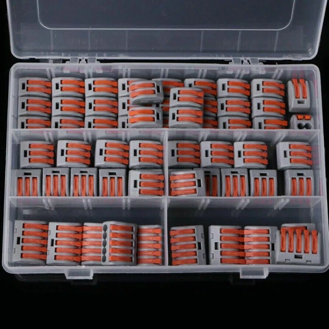 2/3/5 Pole Cable Clamp 60Pcs Reusable Terminal Block Lever Home Wire Connector