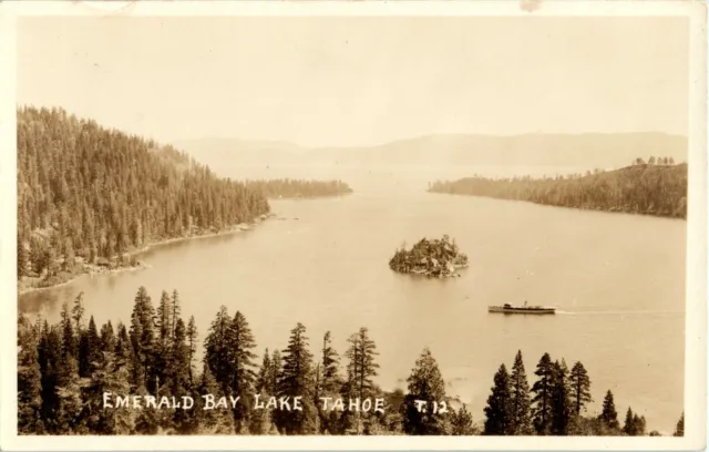 Rppc Ss Tahoe 1931 Steamship On Emerald Bay Lake Tahoe El Dorado County