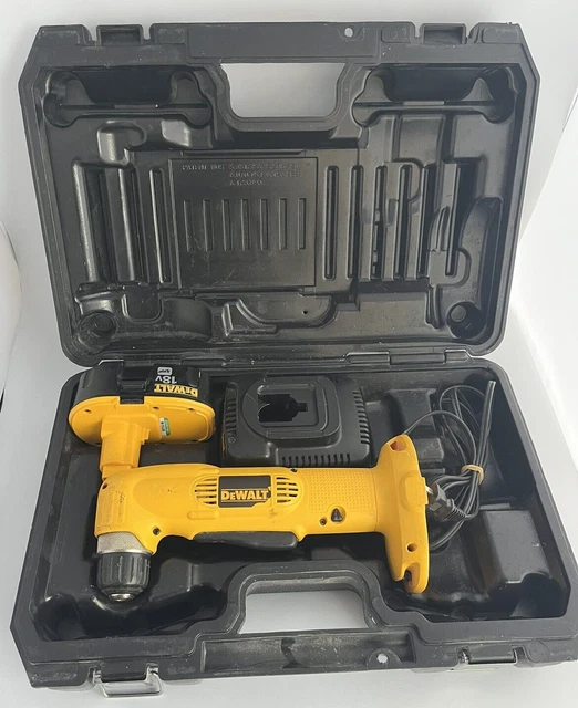DeWalt DW960K-2 Heavy Duty Cordless Right Angle Drill Driver Kit 18v Works Great DeWalt DW960K-2 Heavy Duty Cordless Right Angle Drill Driver Kit 18v Works Great