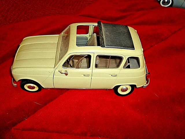 Ancienne Renault 4L-1954-Solido Echelle 1/18-Decapotable Couleur Sable 3
