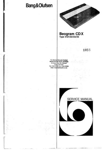 Service Manual-Anleitung Bang Olufsen Beogram CDX (5121-5125)