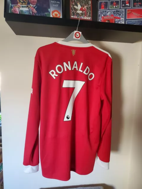 BNWT Manchester United 2021/2022 Home Shirt LONG SLEEVE L/S Medium M Ronaldo 7