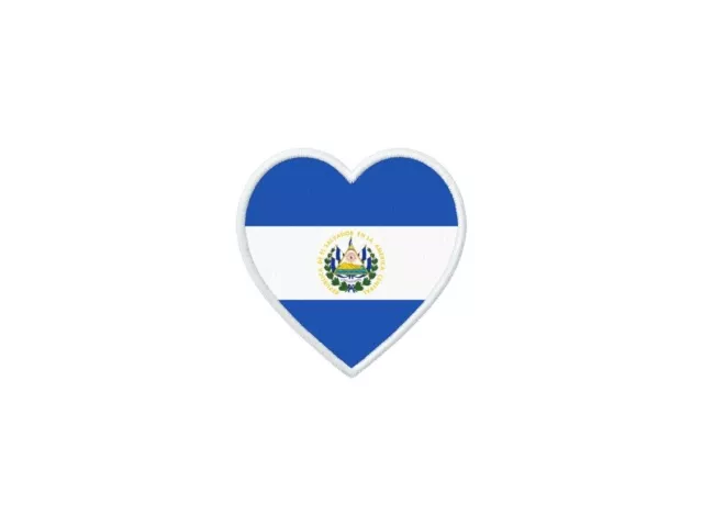 Patch aufnaher aufbugler gedruckt Flaggen flagge fahne herzen ES el salvador