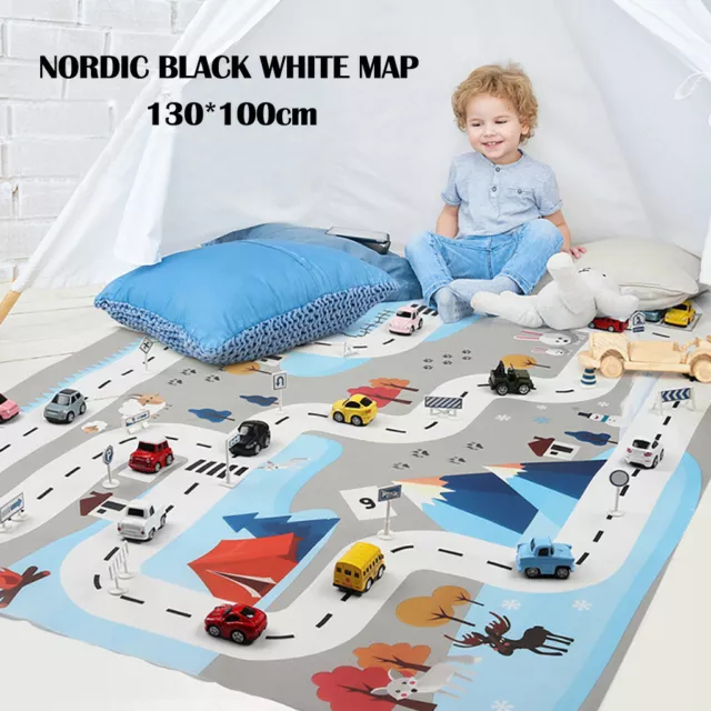 City Road Buildings Car Parking Scene Map Play Mat For Children Educational Toy