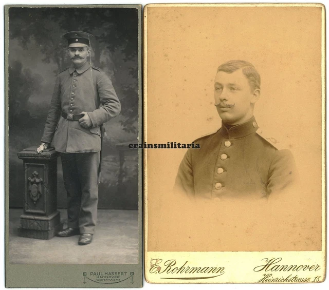 2x Orig. Kabinett Foto Portrait Soldaten in HANNOVER ua I.R.73