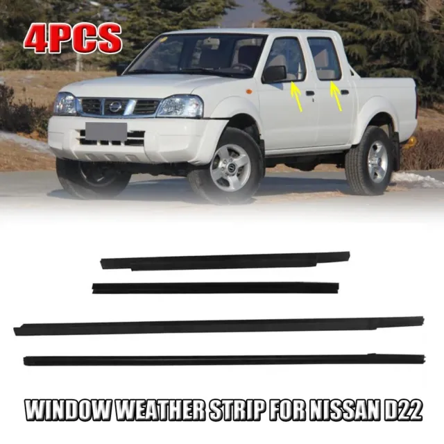 4X Outer Window Glass Seal Belt Rubber Weatherstrip Moulding Trim For Nissan D22