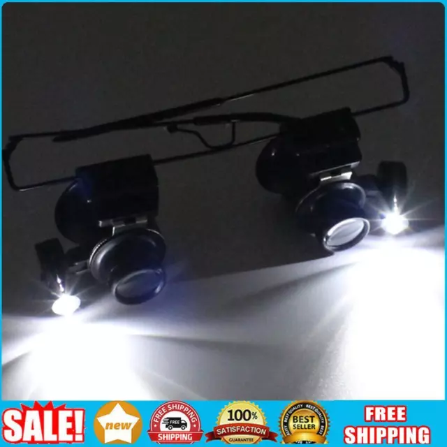 Jewelers Repair Wearing Magnifier Glasses with LED 20X Lens Magnifying Eyewear