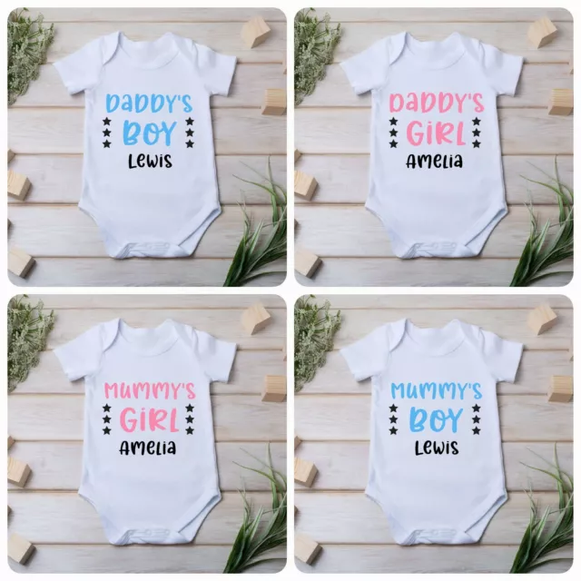 Baby Grow Bodysuit Daddy's/Mummy's Boy/Girl Novelty Vest Personalised Gift