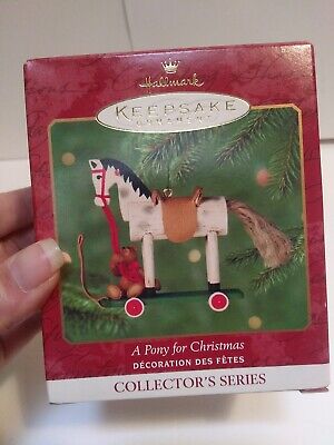 A Pony for Christmas Hallmark 2000 Horse Teddy Bear Ornament Christmas MRB3C