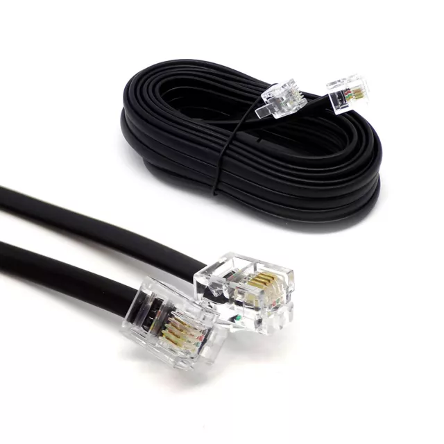 RJ11 to RJ11 ADSL Cable BT Broadband Modem Internet DSL Phone Router Lead Lot