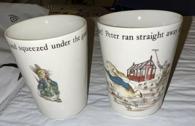 3Rare Vtg Wedgewood of Etruria & Barlaston Beatrix Potter Peter Rabbit Cup Mint