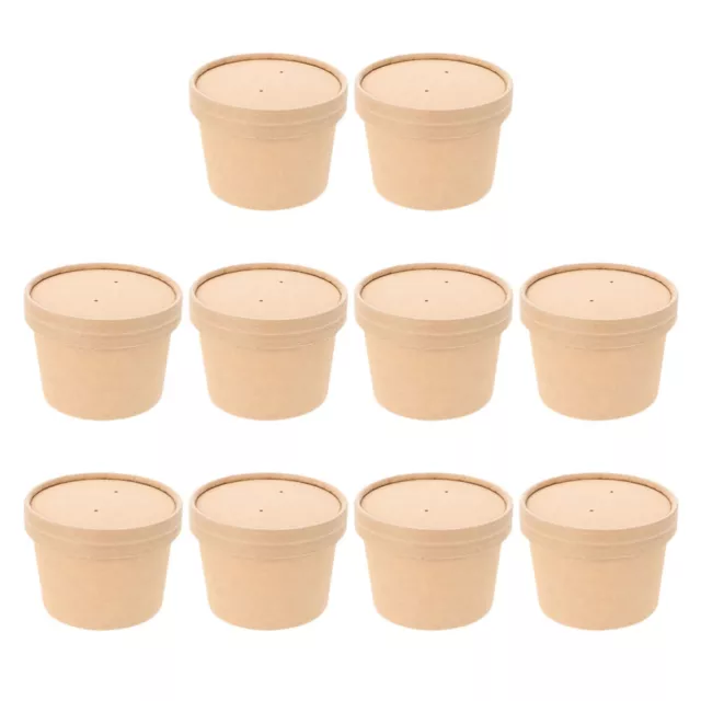 Kraft Soup Cups with Lids - Disposable Takeout Bowls for Food Storage-DT