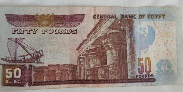 Vintage Central bank Egypt fifty pounds note. No splits or tears,