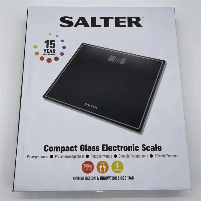 Salter 9207 BK3R elektronische kompakte waag glas badezimmerwaage, digitale pers