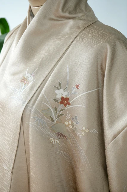 Dear Vanilla Japanese Silk Kimono Women's Robe Gown Authentic Japan Vintage Mint 3