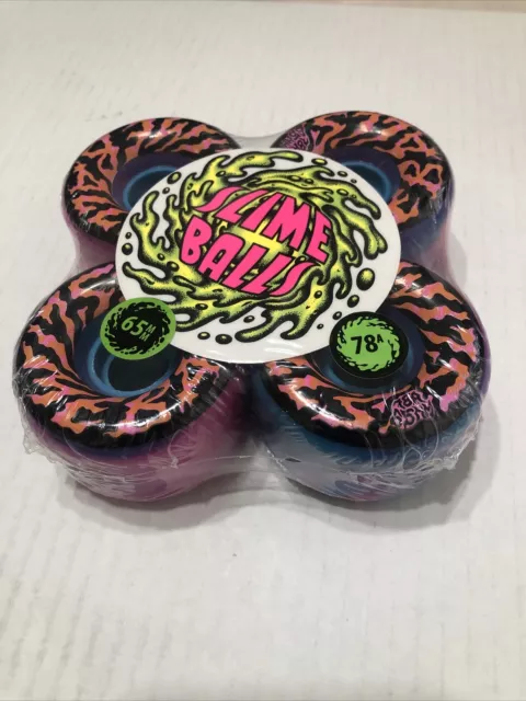 Santa Cruz Slime Balls Skateboard Wheels 65mm 78a Swirl Pink/Blue