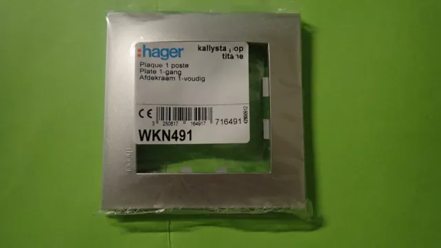 Hager Kallysta WKN491 - Plaque Kallysta Pop TITANE - Enjoliveur KALLYSTA