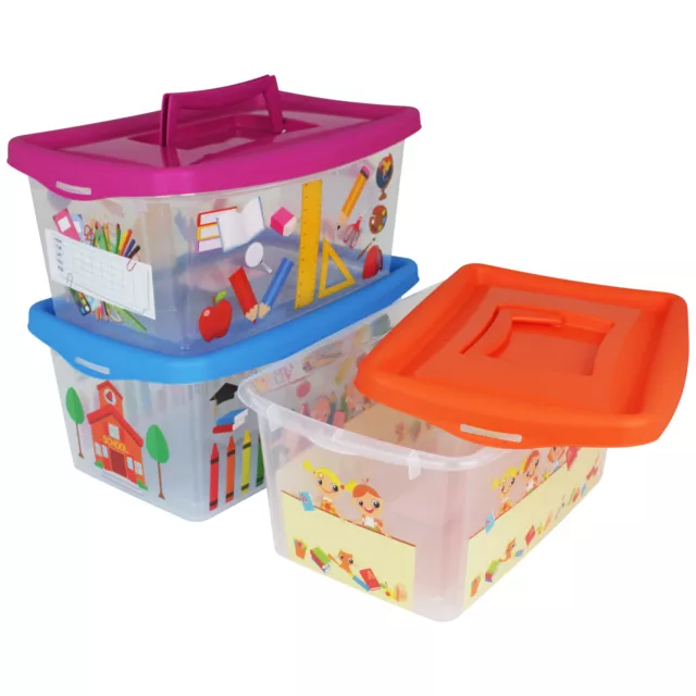 3x Aufbewahrungsbox Kinder Spielzeug Spielkiste Staubox Stapelbox Korb Box Set