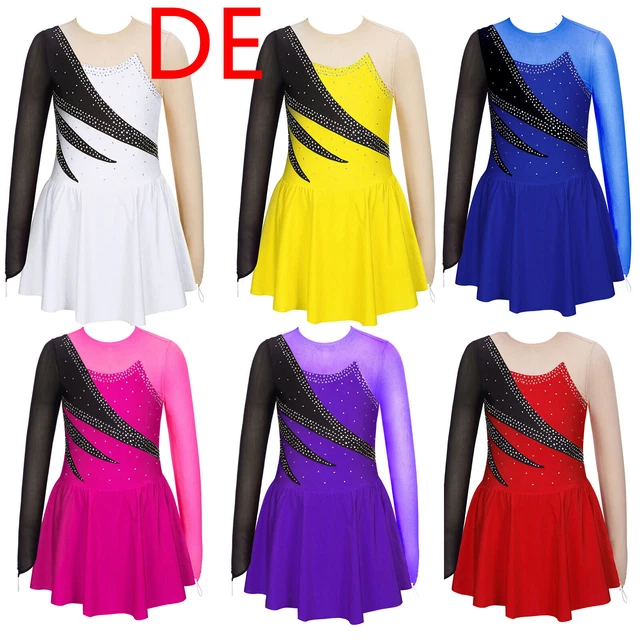 Yeahdor Kinder Tanzbekleidung Set - Lyrical Langarm Crop Top Mit Chiffon Rock