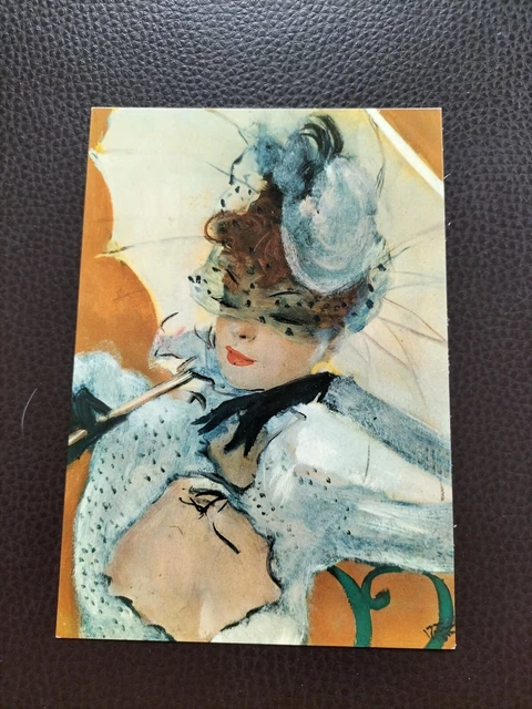 CPA ART NOUVEAU Liberty Jugendstil Carte rose Femme en relief Contours