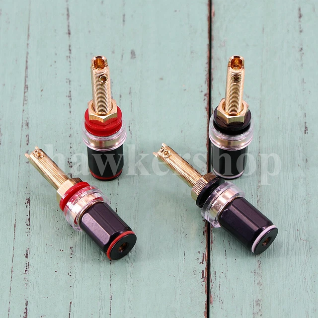 anneau de sonde de prise de câble de haut-parleur de liaison de cuivre de 4pcs
