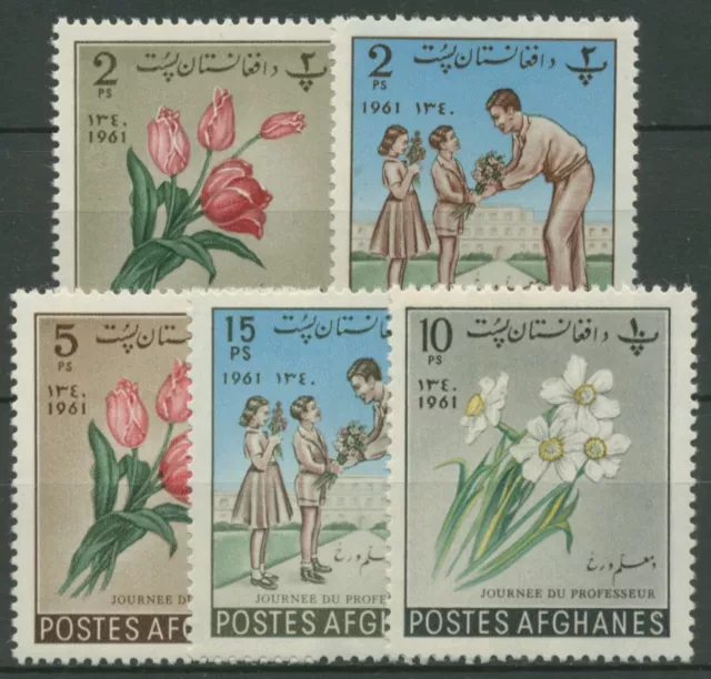 Afghanistan 1962 Tag des Lehrers Blumen, Schüler 589/93 postfrisch