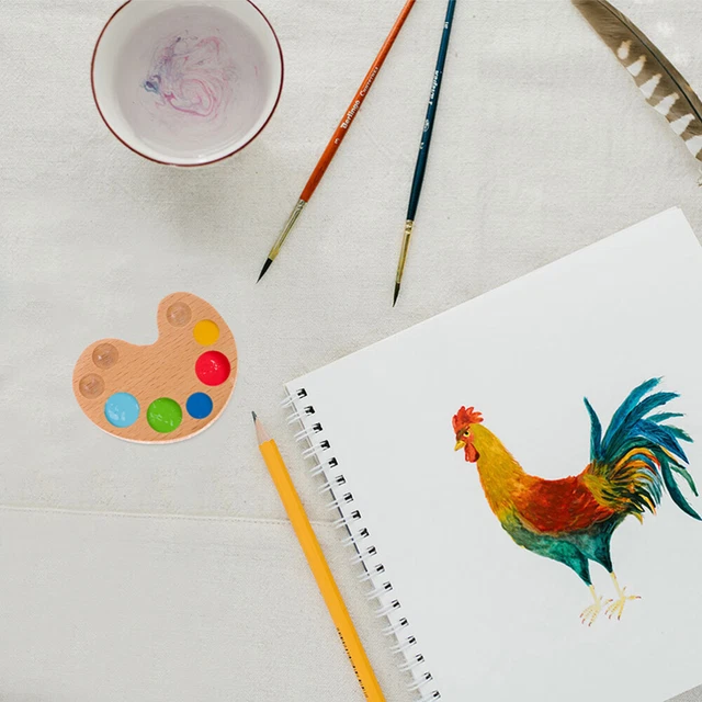 10 paletas de pintura de madera bandejas paletas de acuarela de madera pintura pequeña