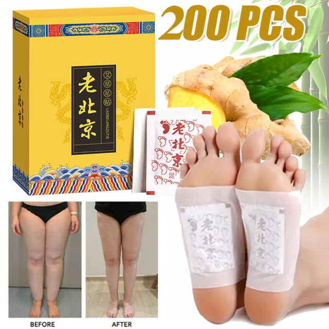 200X Fusspflaster Entgiftung Bambus Foot Pads Vitalpflaster Entschlackung Detox