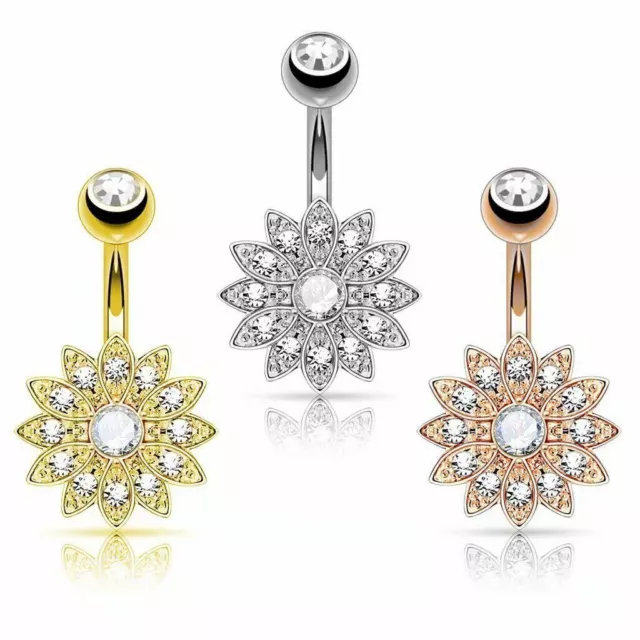 Crystal Navel Bar Belly Button Ring Zircon Drop Dangle Body Piercing Jewellery