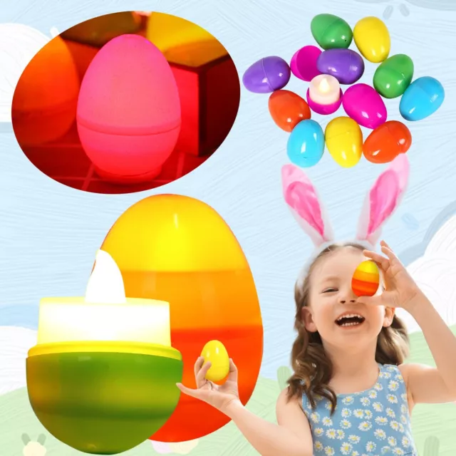 12pcs Easter Candles Battery Operated Easter Dark Glow Eggs for Home Room Indoor