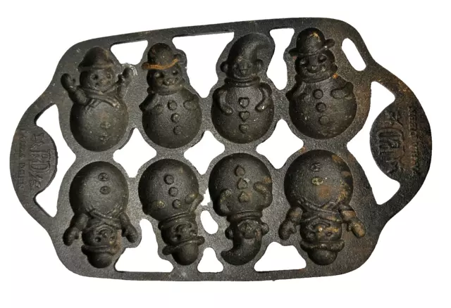 Paula Deen Signature Cast Iron Snowman Bakeware Pan Cookie Cake Mold