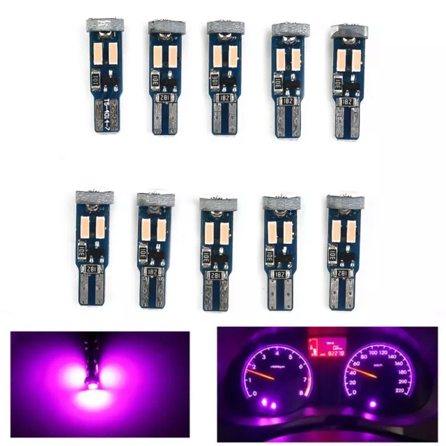 Upgrade Your Vehicle's Lighting with 10pcs T5 4014 Auto W3W W12W LED Bulbs 2