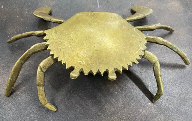 vintage brass hinged crab trinket/ Ashtray