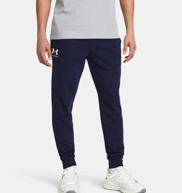 UNDER ARMOUR PANTALONE TUTA UOMO Jogger UA Rival Terry 1380843 843 BLU BLUE