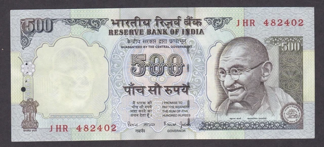 [UNC] 1997 India 500 Rupees P-92b 1HR-48240x, Staple holes at issue [006-1]
