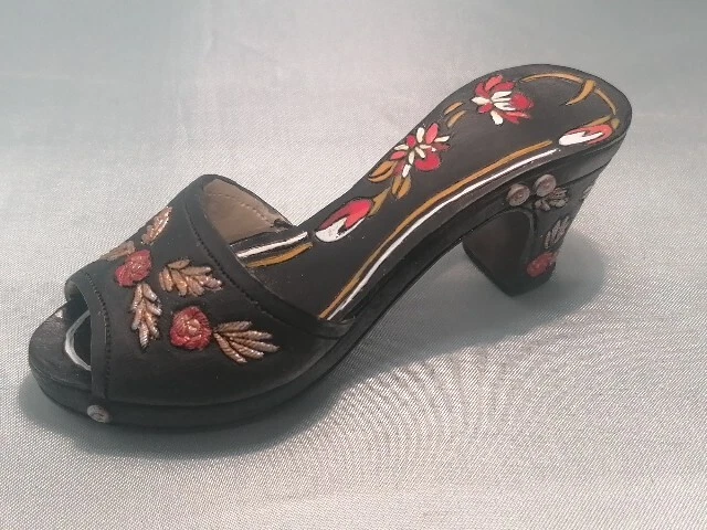 Ancienne Miniature Chaussure XVIIIe Résine Vert – Décoration Vintage Collection