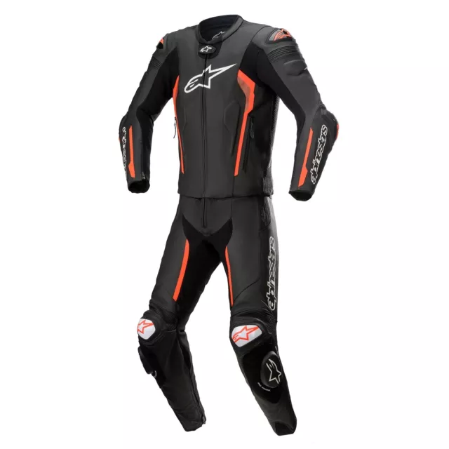 Motorrad Alpinestars Missile V2 Lederkombi 2tlg. Herren (schwarz/fluorot) Gr: 54