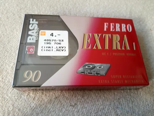 1x BASF FERRO EXTRA I 90 - CASSETTE TAPE BLANK new SEALED 1993