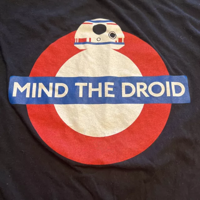 EUC Star Wars Celebration Europe 2016 Mind The Droid Black Cotton T Shirt S