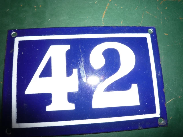 v67) PLAQUE EMAILLEE EMAIL NUMERO DE RUE N° 42 - UK