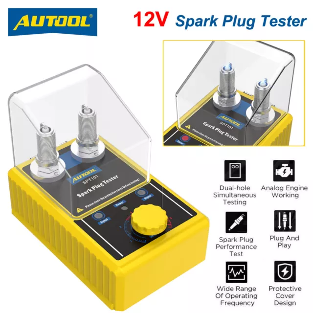 Spark Plug Tester Dual Hole Diagnostic Tool 12V Gasoline Car Ignition Analyzer