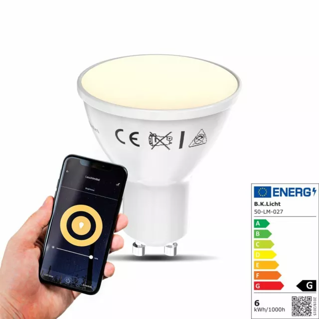 B.K.Licht - Ampoule connectée E14 - dimmable - ampoule intelligente - lampe  LED WiFi 