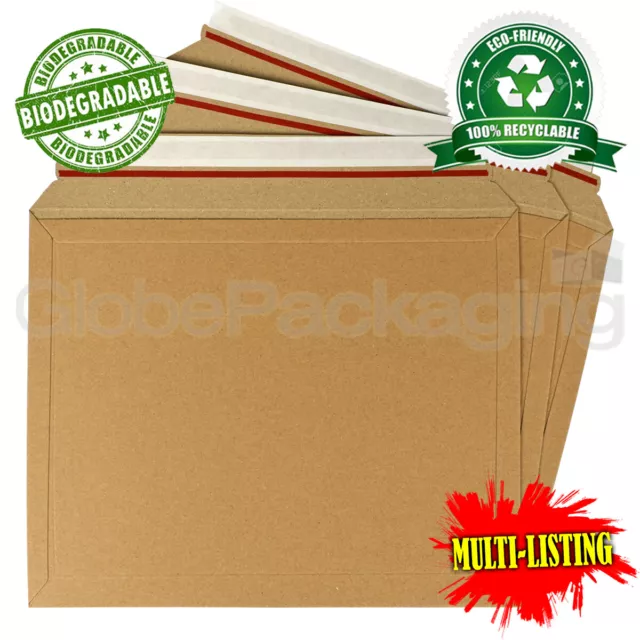 ECO-FRIENDLY EXPANDABLE CARDBOARD RIGID ENVELOPES MAILERS 400gsm FLUTED C4 C5 CD