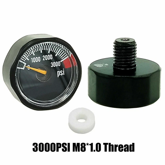 3000 PSI PAINTBALL PCP Air Tank Mini Micro Pressure Gauge Manometer M8