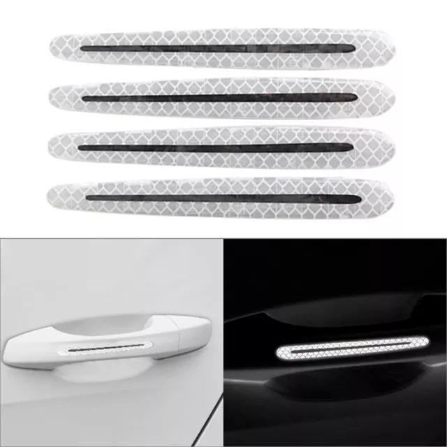 Door Handle Reflective Sticker Scratches Protection Car Universal White