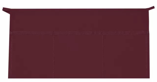 12 NEW Maroon Made in USA Daystar Apparel #100 Three Pocket Waist Aprons